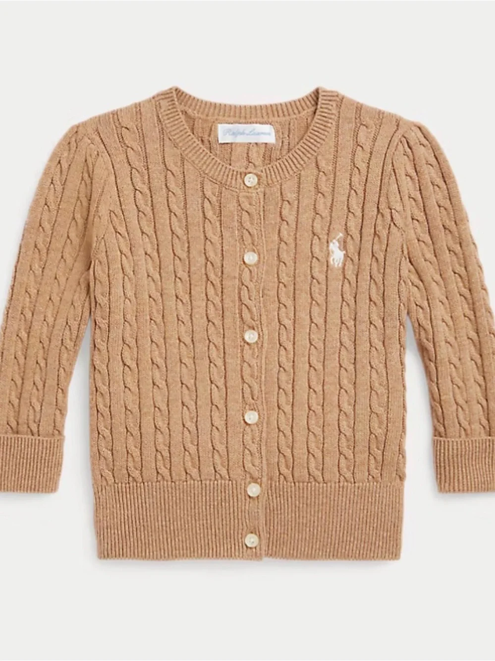 Ralph Lauren Cable Knit Cardigan - Camel/Tan